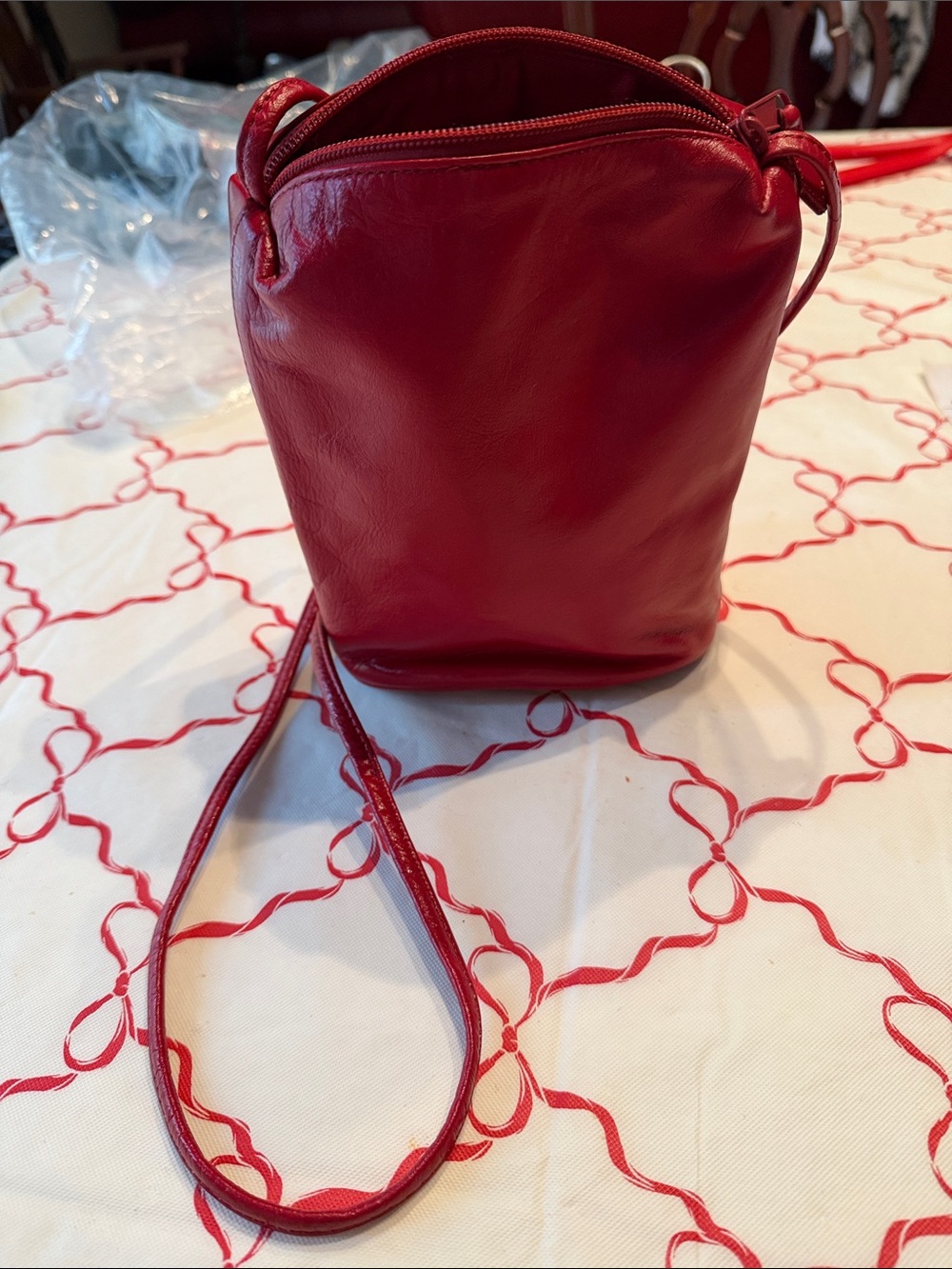 NEW Wilsons Leather Red Leather Crossbody Bag
